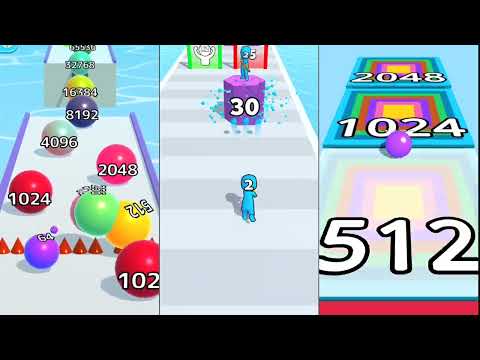 Ball Run Infinity 🍓 Merge Grabber 🌹 Multi Ball run 2048 gameplay walktrough android iOS