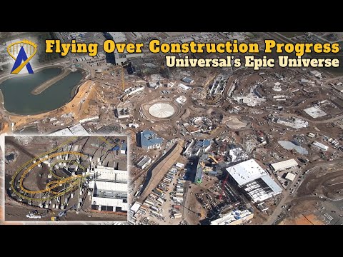 Flying Over Universal's Epic Universe Construction – Nintendo, Harry Potter, Dueling Coaster, More!