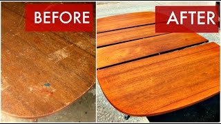Refinish a Mid Century dining table