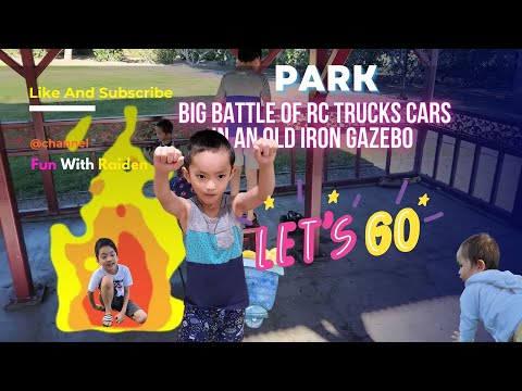 BIG Battle of RC Trucks Cars in an OLD Iron Gazebo with Raiden vs Sunny