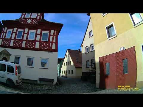 D: Stadt Leutershausen. Landkreis Ansbach. Rundfahrt durch die Stadtmitte. Februar 2023