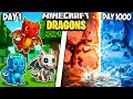 I Survived 1000 Days As DRAGONS In Minecraft