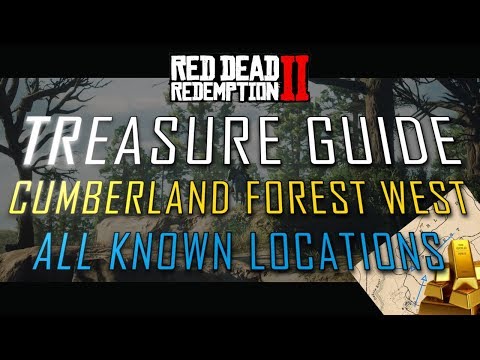 Red Dead 2 Online - Cumberland Forest West - All Treasure Map Locations shown - #rdr2
