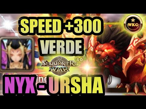 COMBO NYX URSHA WITH +300 SPEED VERDE - Summoners War