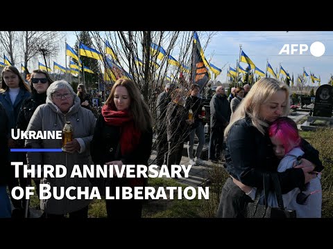 Ukraine's Bucha honours dead three years on from Russian occupation | AFP