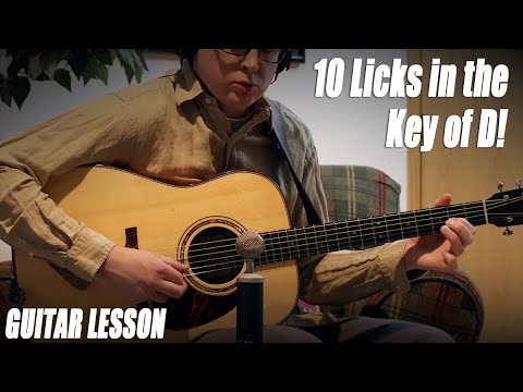 “10 Licks in the Key of D” | Beginner to Advanced – Bluegrass Guitar Lesson with TAB