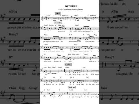 Agradeço - Paulo César Baruk - Sheet music