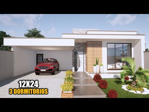 HERMOSA CASA DE UN PISO 12x24 (JMC arquitectura 2022 )