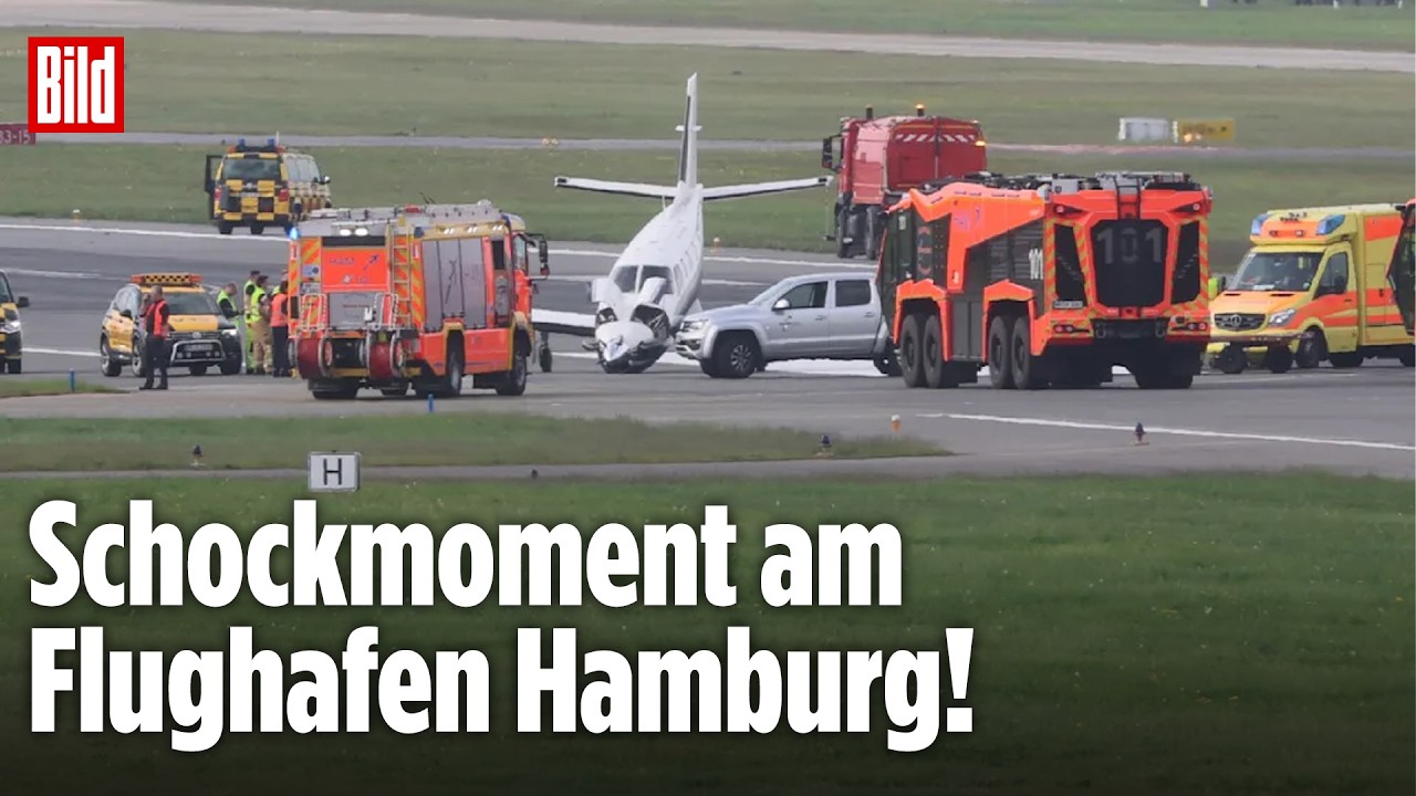 Bruchlandung von Kleinflugzeug: Flugverkehr am Airport Hamburg eingestellt