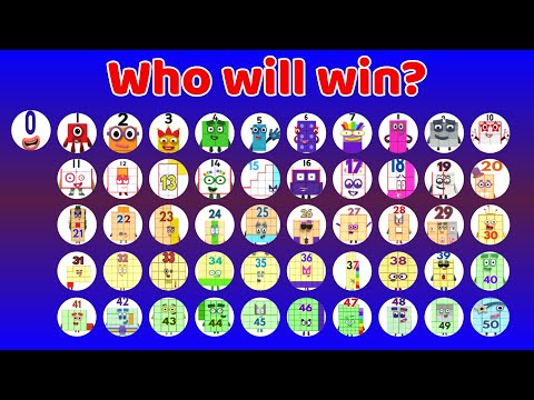 51 NUMBERBLOCKS Marble Race In Algodoo - Who will Be The CHAMPION?? Round 5