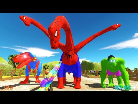 DEATH RUN OASIS vs HYDRA SPIDERMAN BRACHIOSAURUS - Animal Revolt Battle Simulator