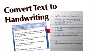 How to use Convert Text To Handwriting | Text Convert into handwriting