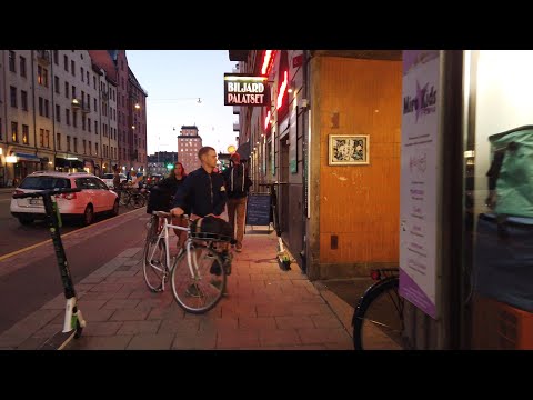 Night Walk in Stockholm: Sankt Eriksgatan - Fridhemsplan to S:t Eriksplan (Street sounds, 4K 60fps)