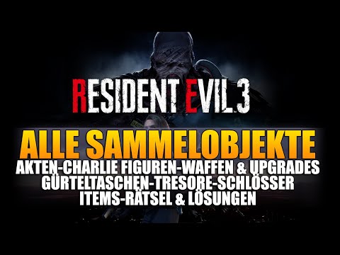 Resident Evil 3 Remake alle Sammelobjekte (Akten, Charlie Figuren, Waffen & Upgrades, Schlösser...)
