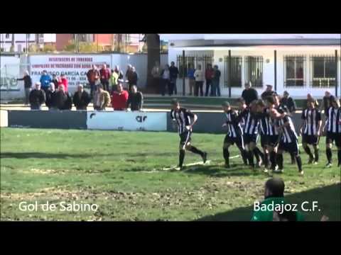 Gol de Sabino. Primer gol de C.D. Santa Amalia 0-2 Badajoz C.F.