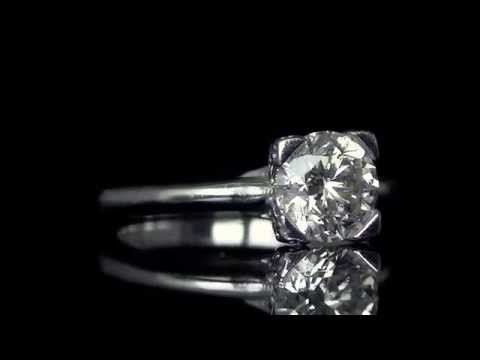 1.35 CT SI2 ROUND CUT DIAMOND SOLITAIRE ENGAGEMENT RING 18K WHITE GOLD