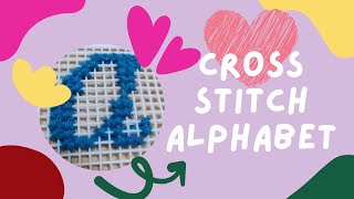 How to cross Stitch alphabet on plastic canva (PART-1)#cursiveLetter #crossStitch#alphabet