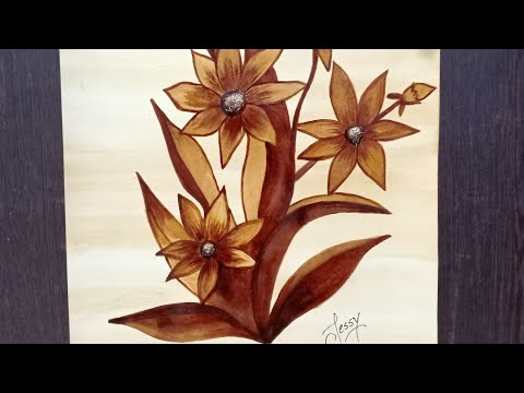 Coffee Painting - Flower Painting