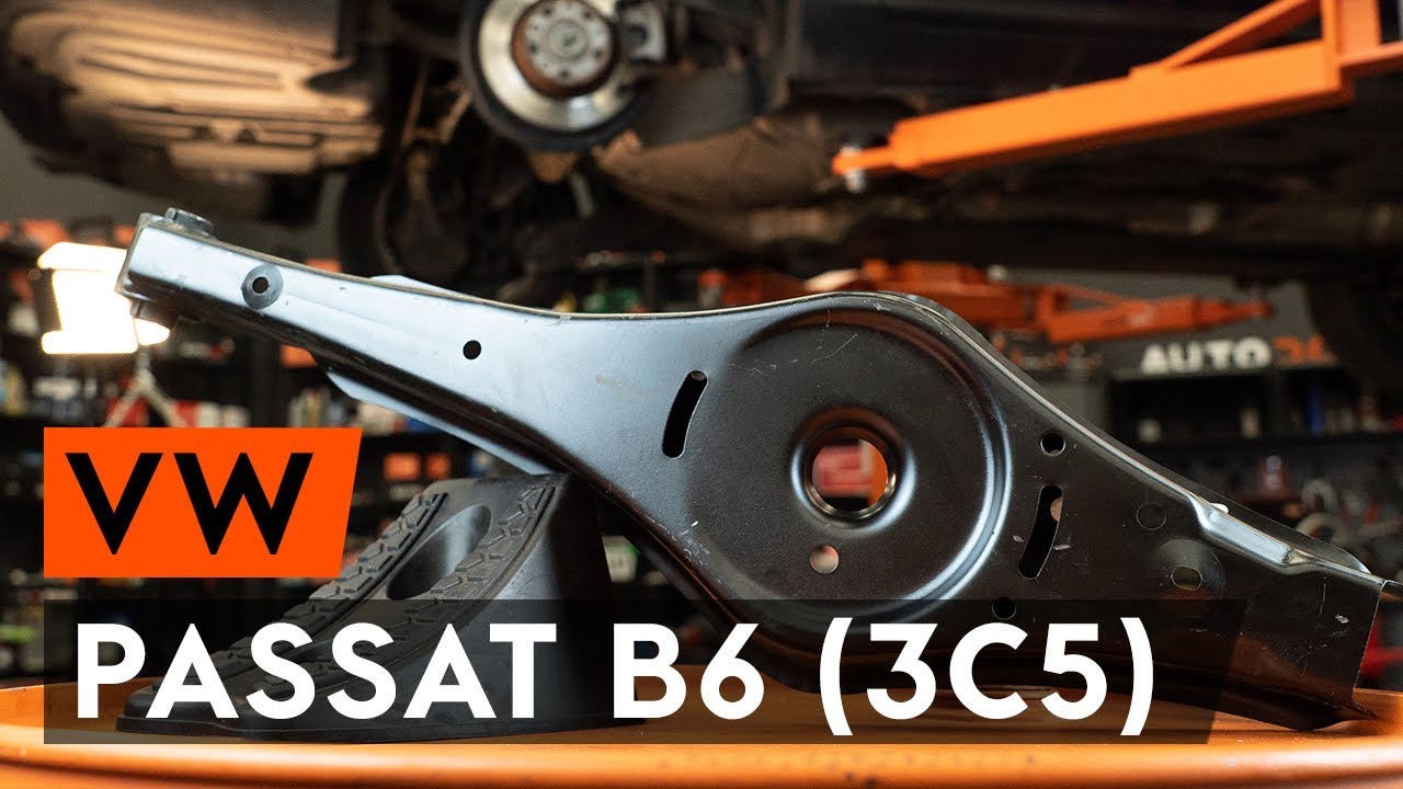 Kaip pakeisti VW Passat 3C B6 Variant galinės pakabos apatinė vikšro valdymo svirtis - keitimo instrukcija