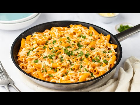 One-Skillet Cheesy Ground Chicken Pasta Recipe