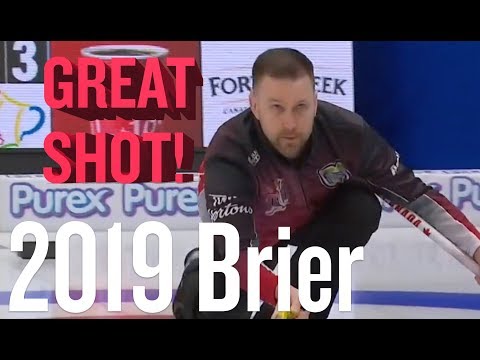 2019 Tim Hortons Brier - Brad Gushue (CAN) Thin Pick for 3 vs. BC