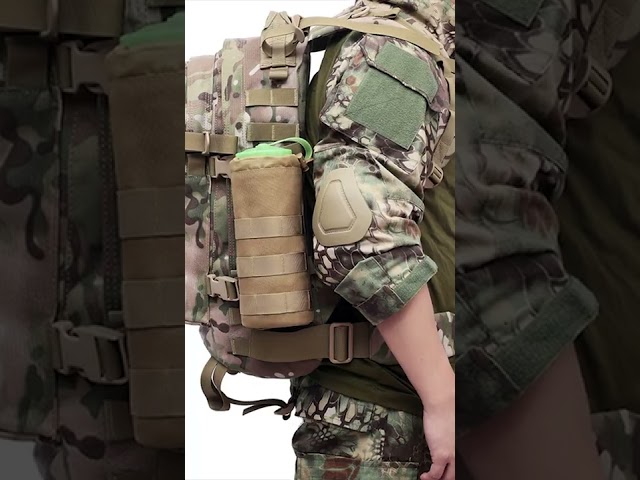Vídeo relacionado con 2 portabotellas tácticos para cinturón Molle, Bolsa para Botellas de Agua, Mochila portátil con cordón, cinturón para Acampar y 2 mosquetones.