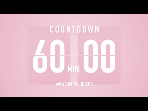 60 Min [ 1 Hour ] Countdown Flip Clock Timer / Simple Beeps ????????