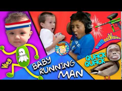 BABY RUNNING MAN CHALLENGE! Paintball Gun Scare Cam Prank II (FUNnel Vision Random August 2016 Vlog)