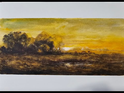 Full Length Tonalist Landscape Painting Tutorial in Watercolor