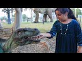 Shafa Plays In Dinosaur Amusement Park