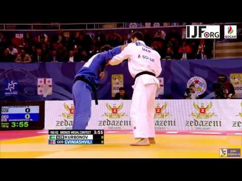 Judo 2016 Grand Prix Tbilisi: Kurbonov (UZB) - Gviniashvili (GEO) [-100kg bronze