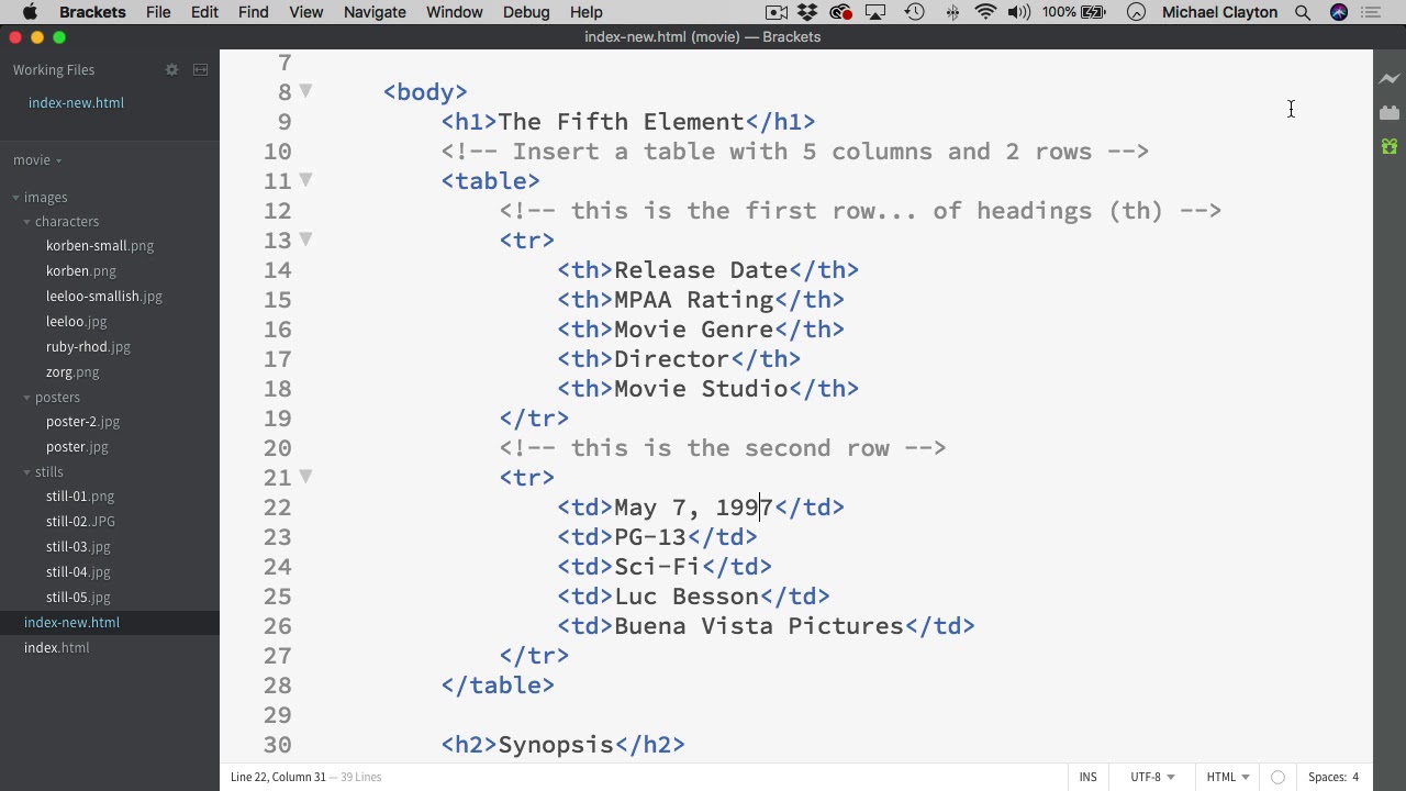 Brackets - Basic Patterns: Headings, Tables, and Lists