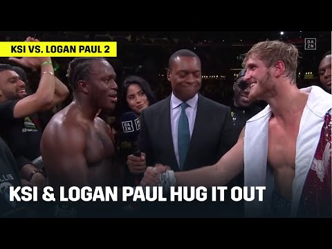 KSI & Logan Paul Hug It Out After Rematch