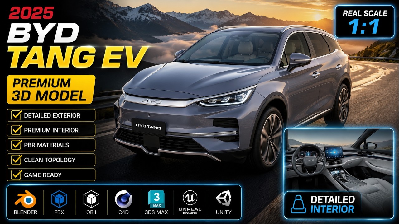 2024 BYD Tang With Interior 3D Model