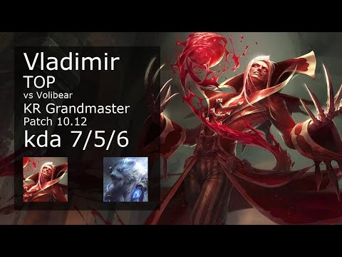 Vladimir Top vs Volibear - KR Grandmaster 7/5/6 Patch 10.12 Gameplay // [롤] 블라디미르 vs 볼리베어 탑