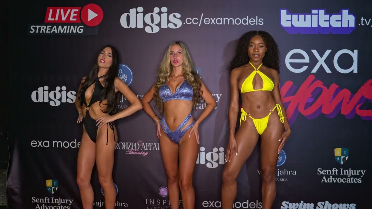 Models pose @ExaShows Art Basel Miami
