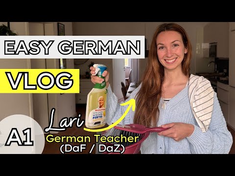 German Learning Vlog for Absolute Beginners | COMPREHENSIBLE INPUT (Cleaning & House Chores)