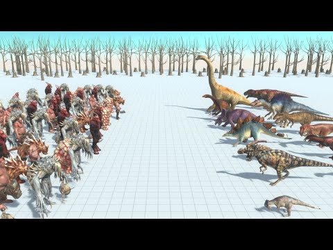 ALL DINOSAURS vs 50 INFERNALS Animal Revolt Battle Simulator