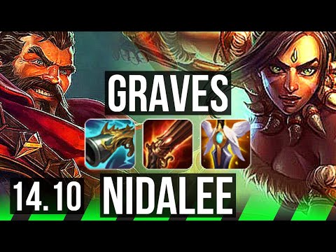 GRAVES vs NIDALEE (JGL) | 19/3/9, 1100+ games, Legendary | KR Challenger | 14.10