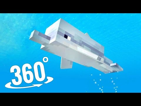 EPIC 360° VR Dolphin Swim in Minecraft 4K