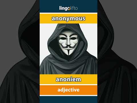 🇬🇧🇳🇱 anonymous - anoniem : learn English : laten we Engels leren : vocabulary builder