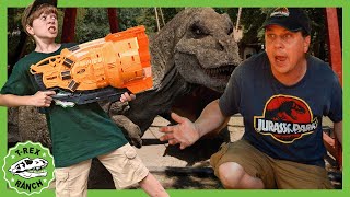 Giant Dinosaur Showdown at Renaissance Festival Theme Park 🦖 🎆 | T-Rex Ranch Dinosaur Videos