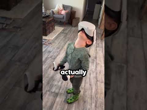 Boy Jumps in Real Life thinking its VR 😂