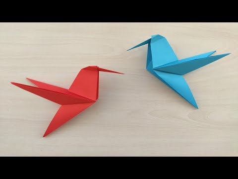 Origami bird easy - DIY paper Hummingbird