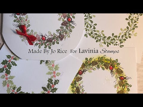 Technique Tuesday, 3 ways to create a Wreath by Jo Rice #laviniastamps #cardmaking