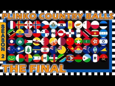 Marble Race Plinko Country Balls World Tournament - The Final Race 6 of 6 Season 2- Algodoo