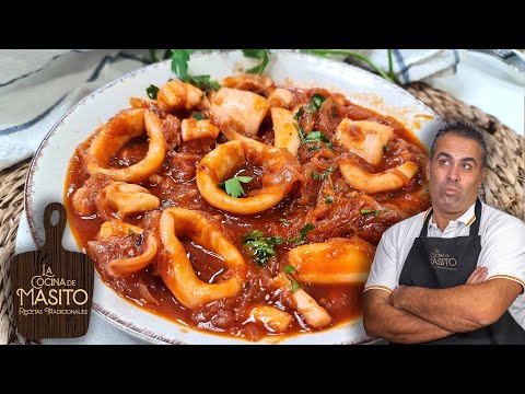 Calamares encebollados, con una salsa increíble