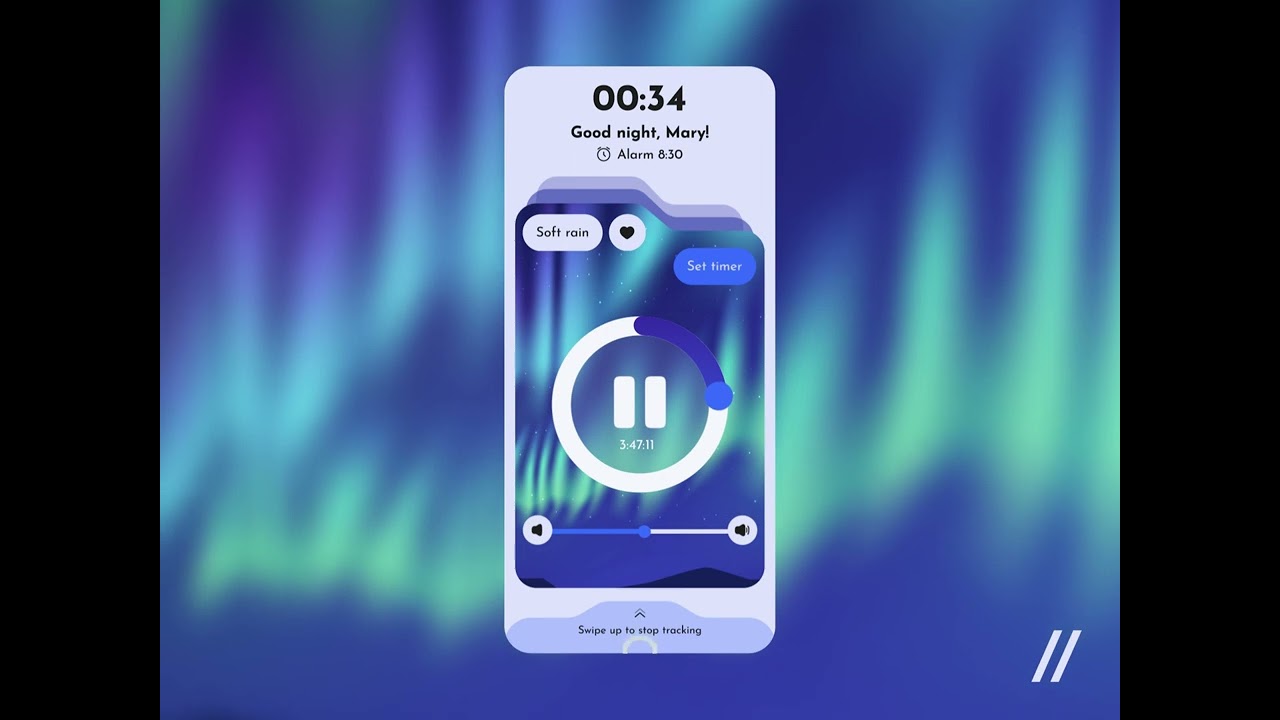 UI/UX Design Inspiration: Sleep Tracker Mobile iOS App by Kristina Taskaeva for Purrweb UI/UX Agency
