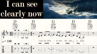 I CAN SEE CLEARLY NOW | JOHNNY NASH | Guitar Lesson | Tutorial | Sheet music &amp; TAB