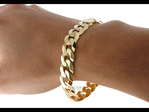 9ct 14ct 18ct  Curb link bracelet 34.7g - Hatton Jewellers London